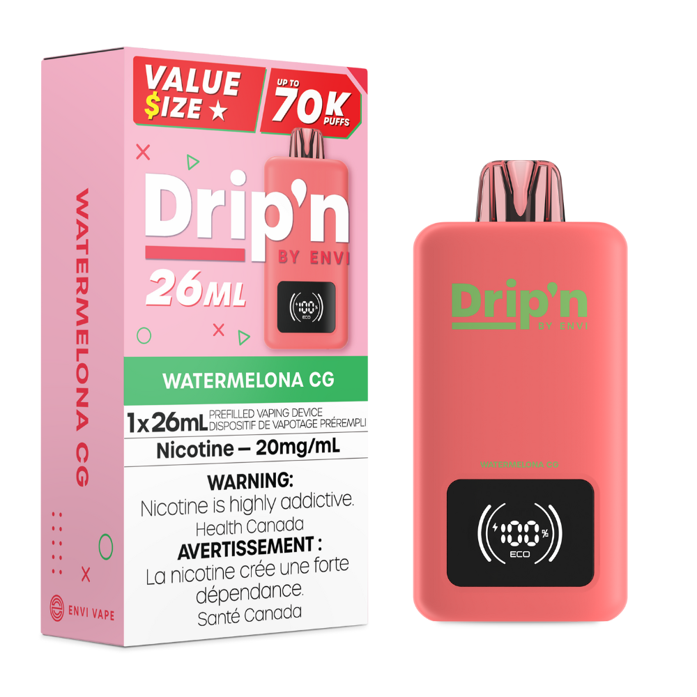 Dripn By Envi 70K Disposable Vape - Watermelona CG (26mL)