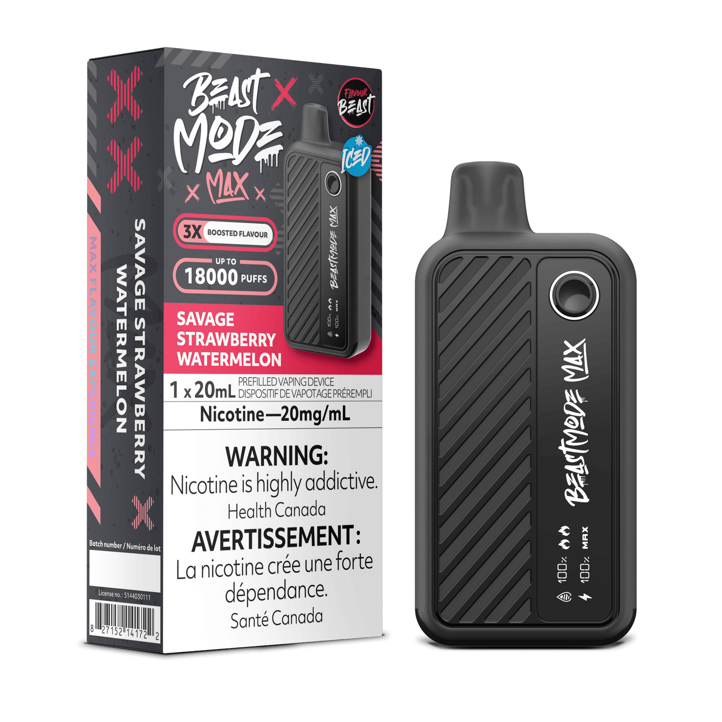 Flavour Beast Beast Mode Max 18K Disposable Vape - Savage Strawberry Watermelon