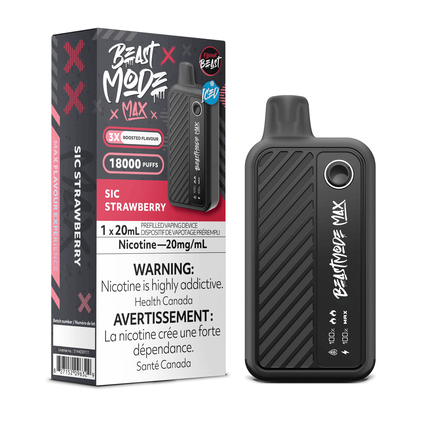 Flavour Beast Beast Mode Max 18K Disposable Vape - Sic Strawberry Iced