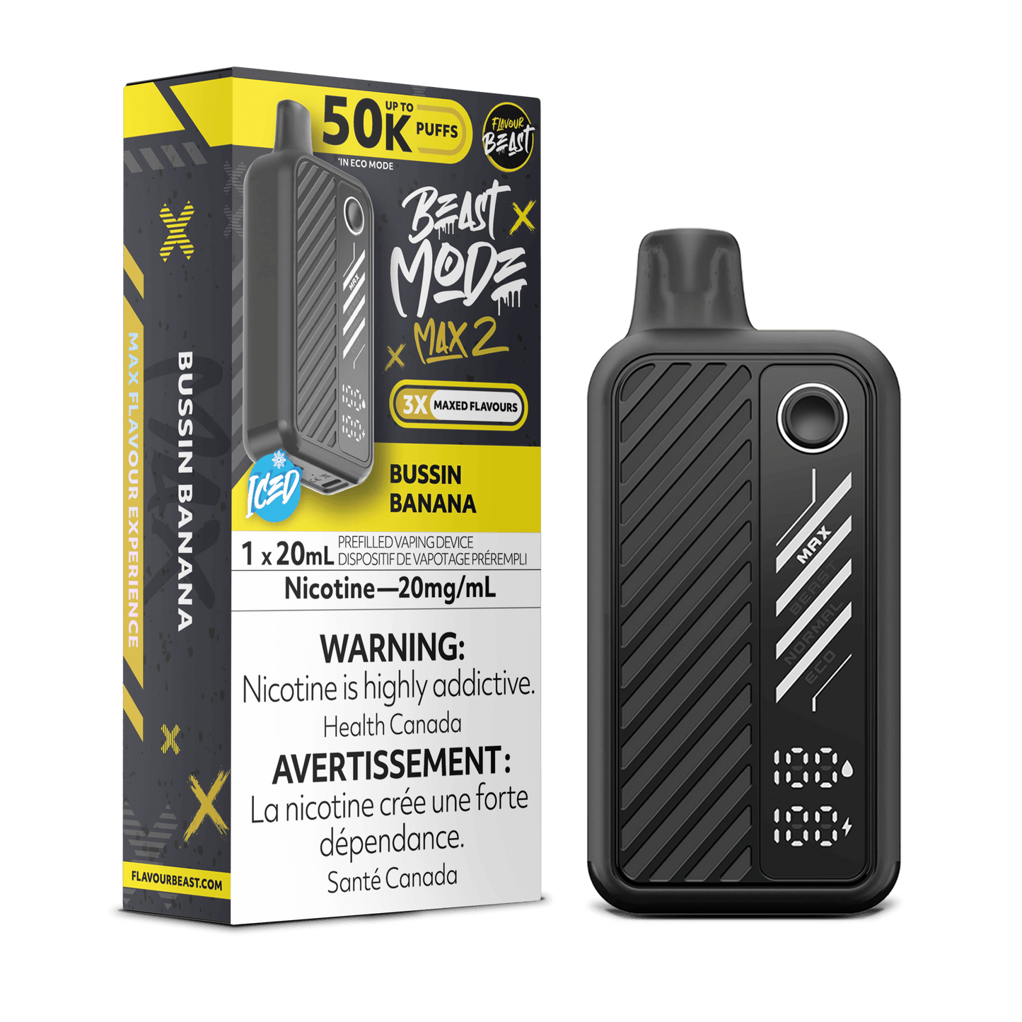 Flavour Beast Beast Mode Max 2 50K Disposable Vape - Bussin Banana