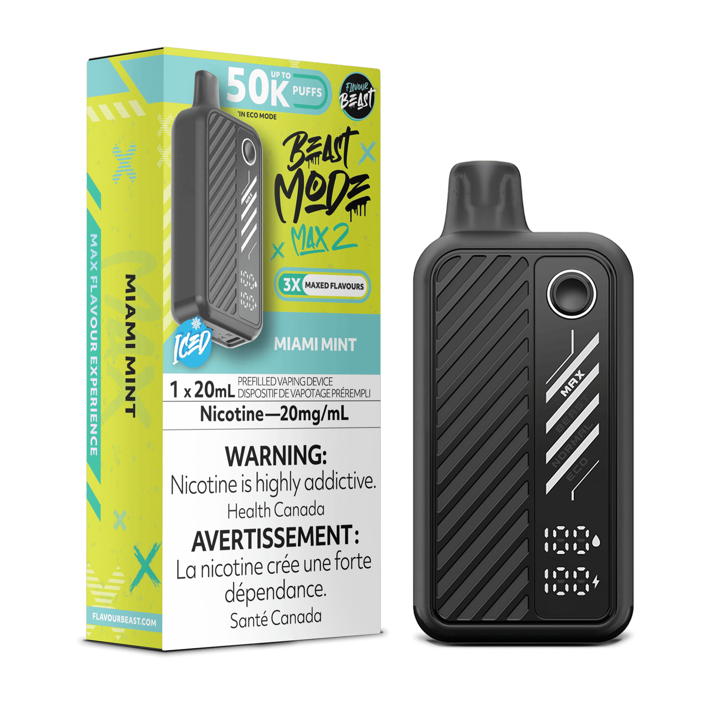 Flavour Beast Beast Mode Max 2 50K Disposable Vape- Miami Mint