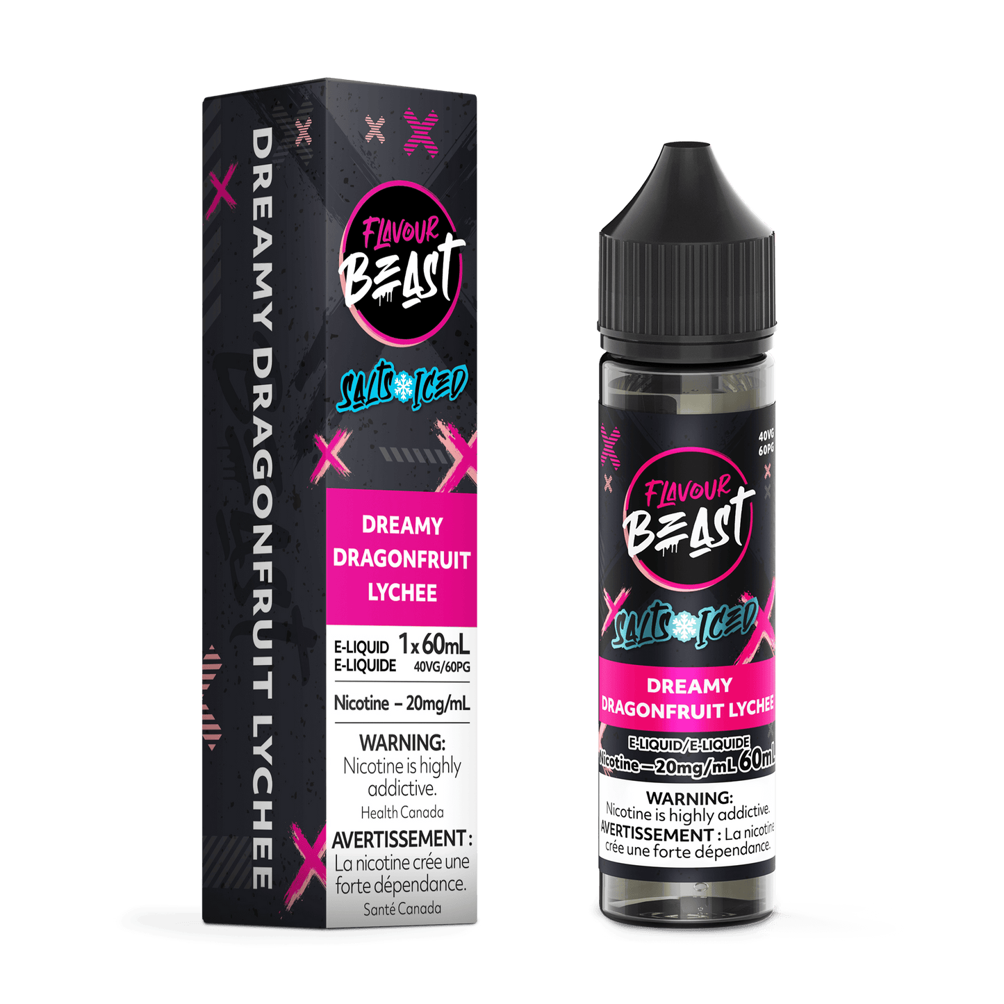 Flavour Beast ICE Salt Nic Vape Juice - Dreamy Dragonfruit Lychee (60ml)