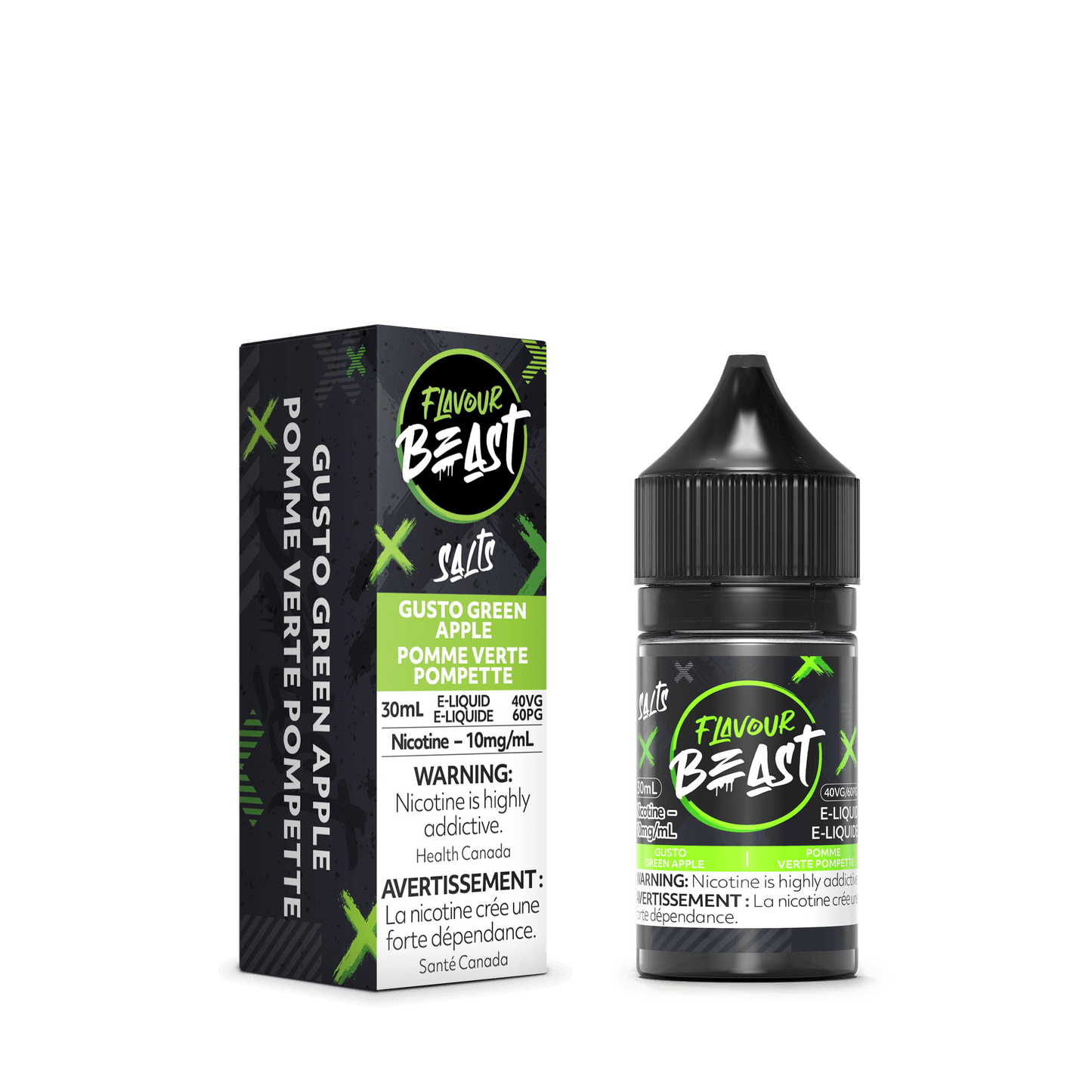Flavour Beast Salt Nic Vape Juice - Gusto Green Apple (30ml)