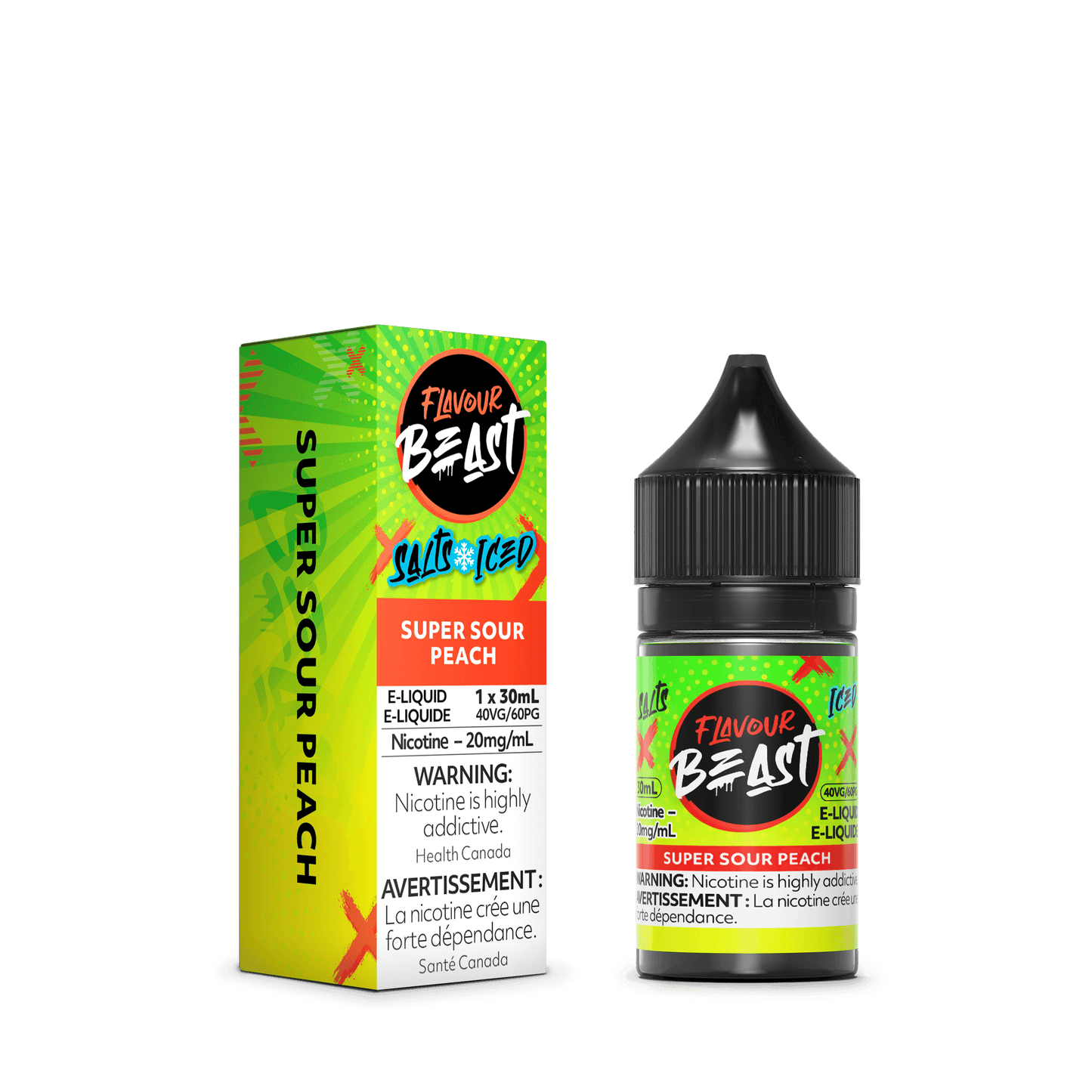 Flavour Beast ICE Salt Nic Vape Juice - Super Sour Peach (30ml)