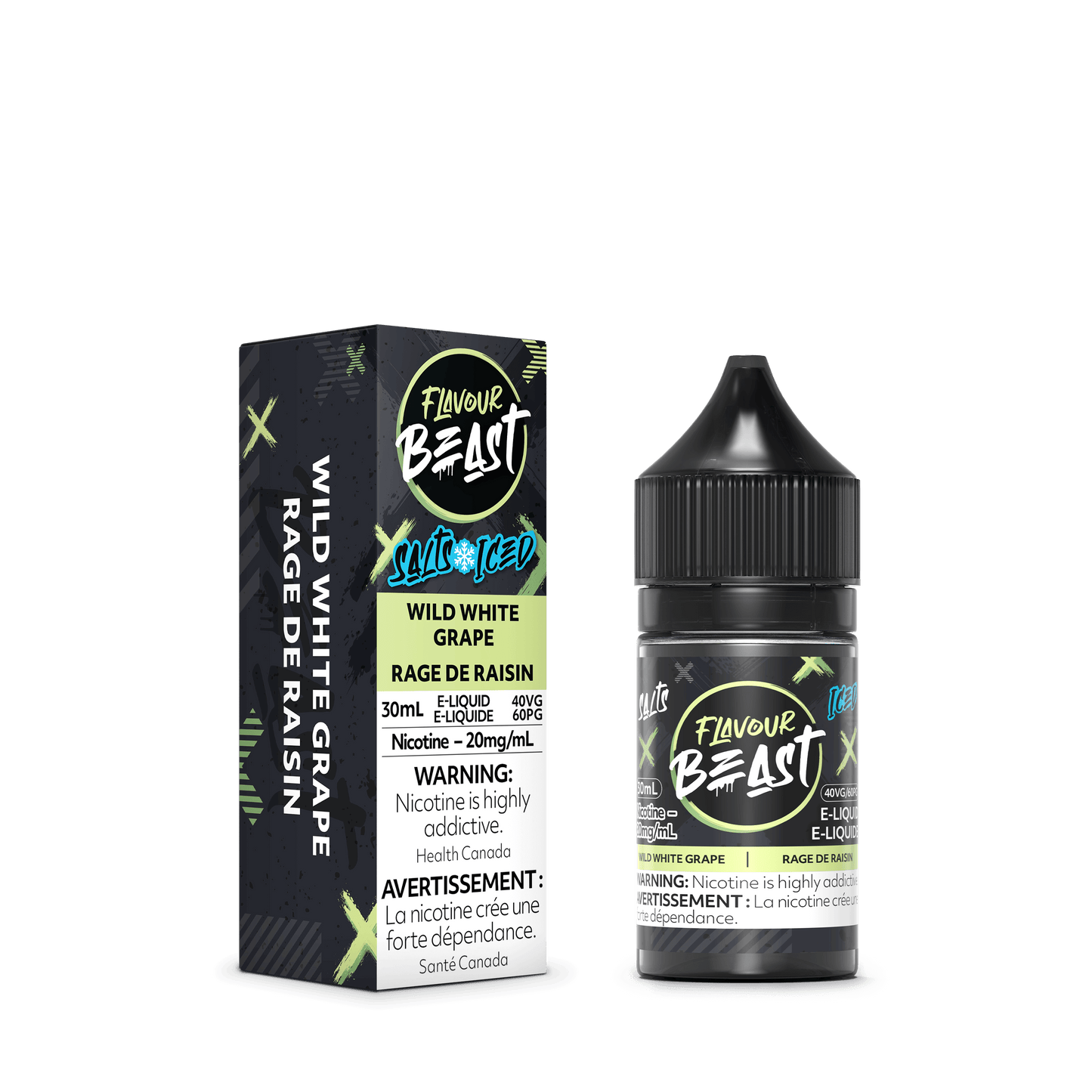 Flavour Beast ICE Salt Nic Vape Juice - Wild White Grape (30ml)