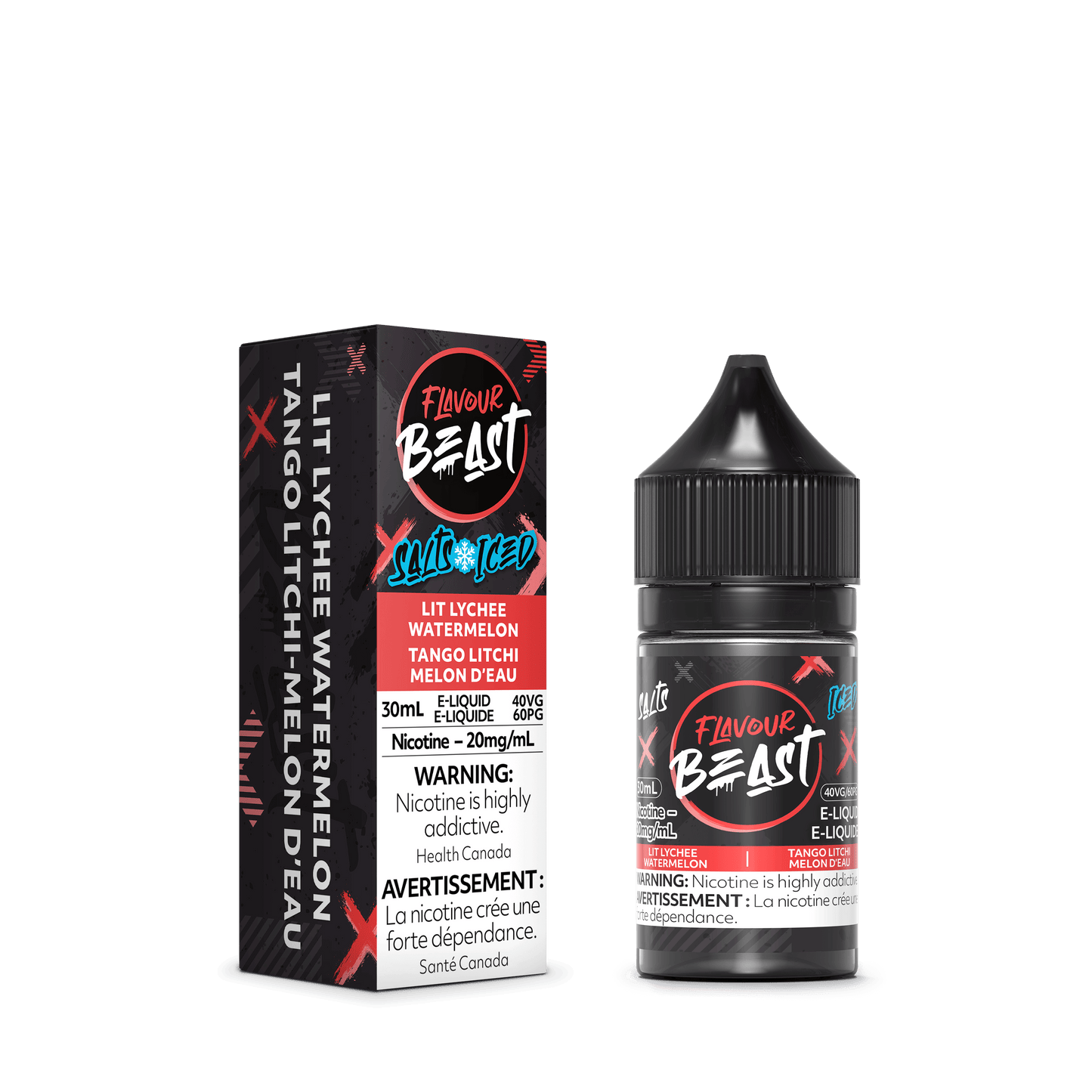 Flavour Beast ICE Salt Nic Vape Juice - Lit Lychee Watermelon (30ml)