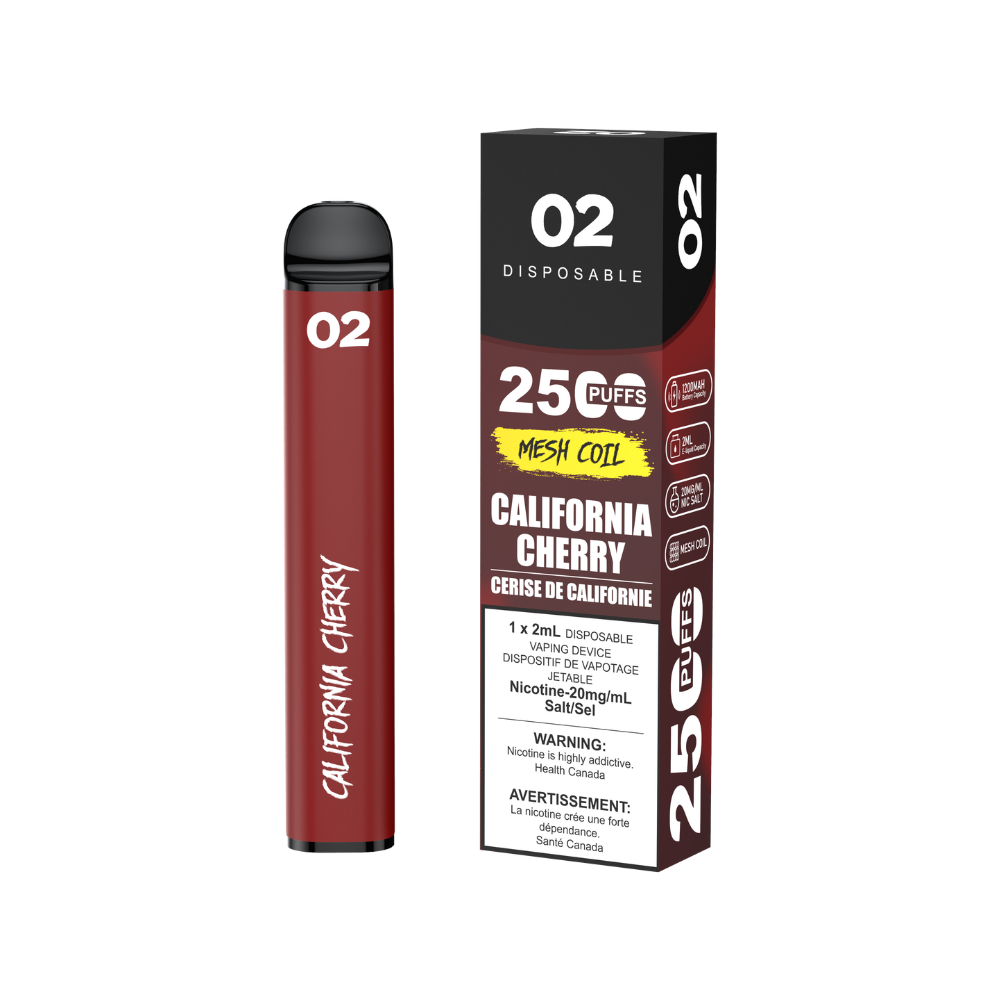 O2 2500 Puffs Disposable Vape - California Cherry