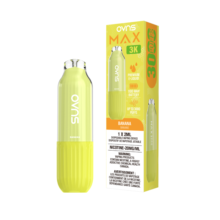 OVNS Max 3k Puffs Disposable Vape - Banana