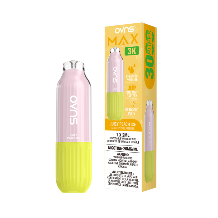 OVNS Max 3k Puffs Disposable Vape - Juicy Peach Ice