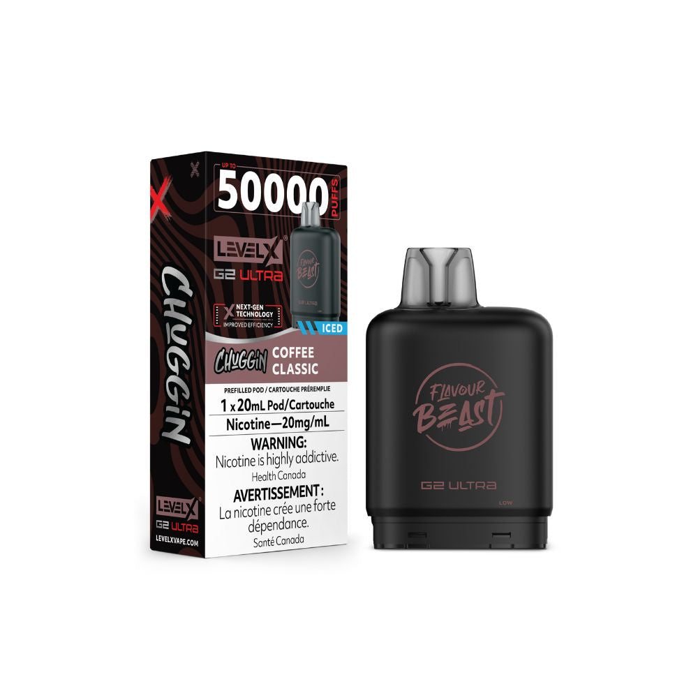 Level X Flavour Beast G2 Ultra 50K Vape Pod - Chuggin' Classic Coffee