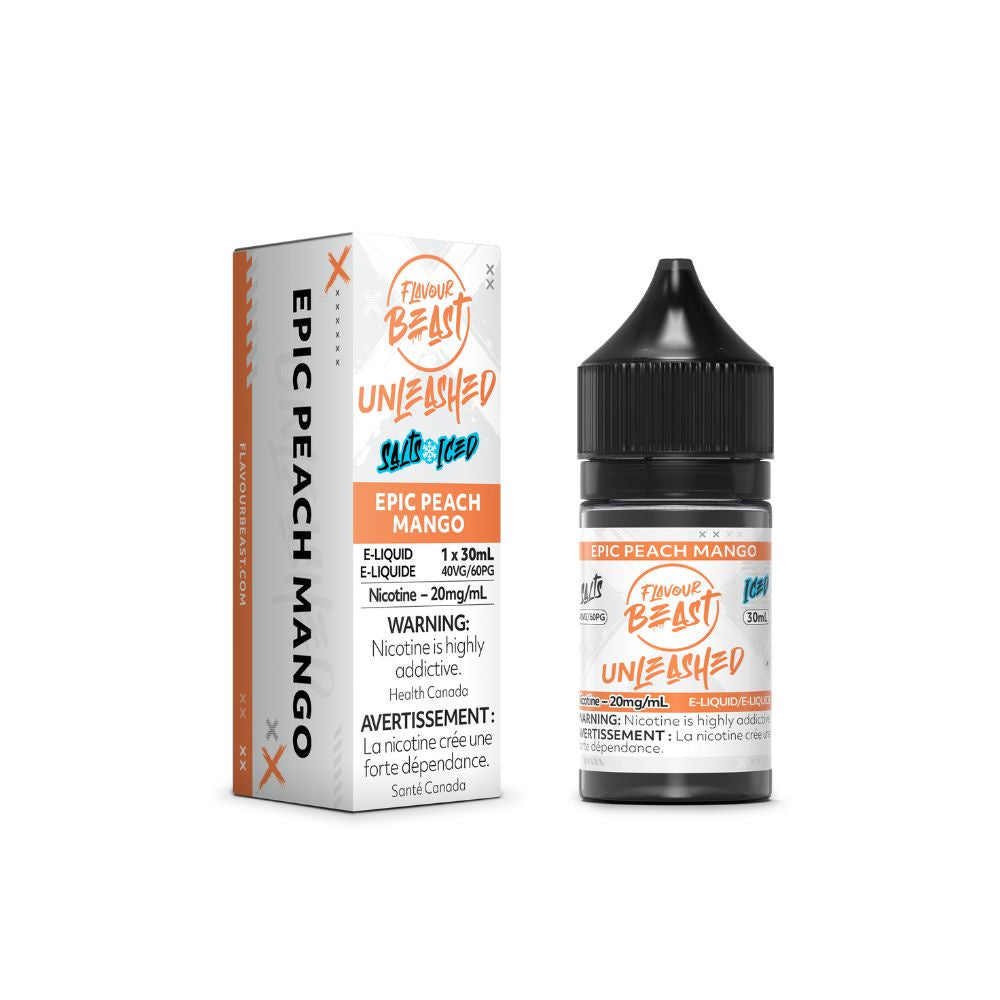 Flavour Beast Unleashed ICE Salt Nic Vape Juice - Epic Peach Mango (30ml)