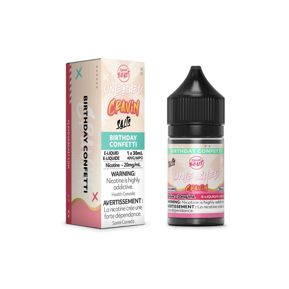 Flavour Beast Unleashed Cravin Salt Nic Vape Juice - Birthday Confetti (30ml)