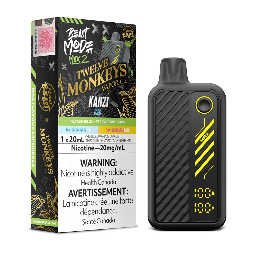 Flavour Beast Mode Max 2 Twelve Monkey Disposable Vape - Kanzi Iced