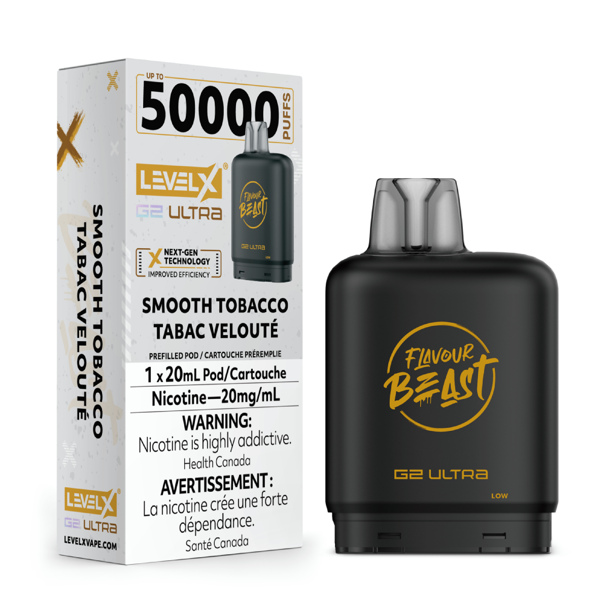 Level X Flavour Beast G2 Ultra 50K Vape Pod - Smooth Tobacco