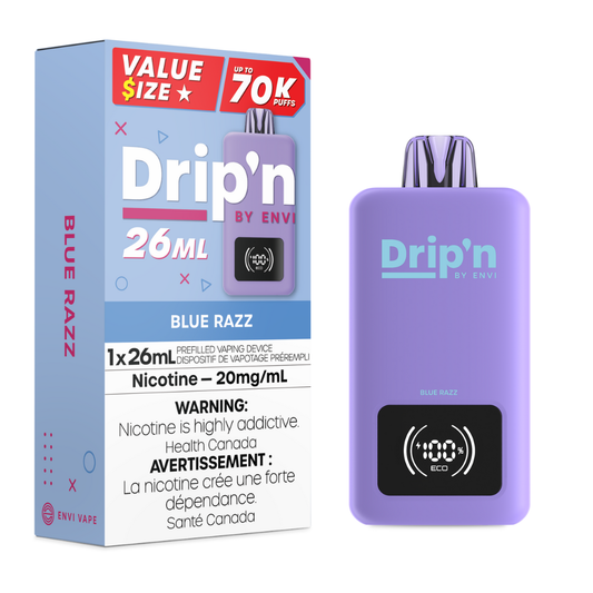 Dripn By Envi 70K Disposable Vape - Blue Razz (26mL)