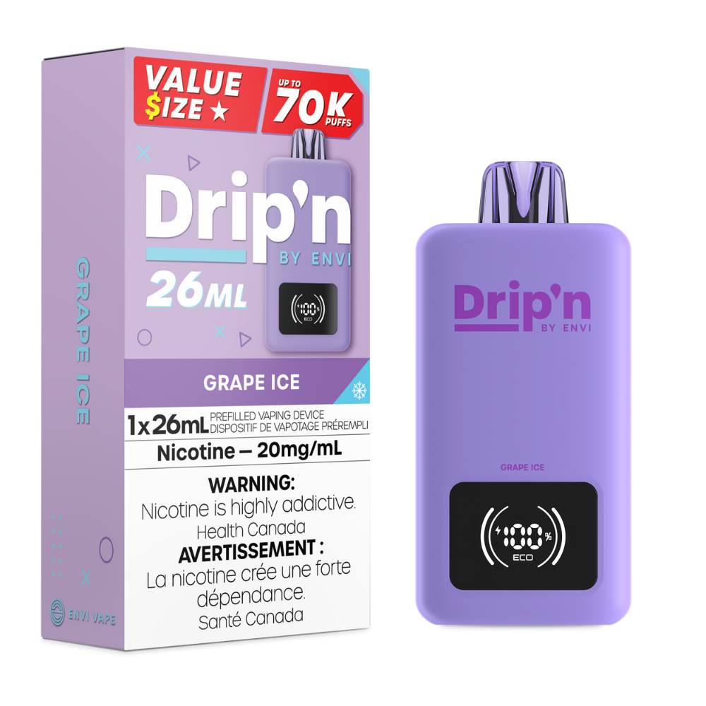 Dripn By Envi 70K Disposable Vape - Grape Ice (26mL)