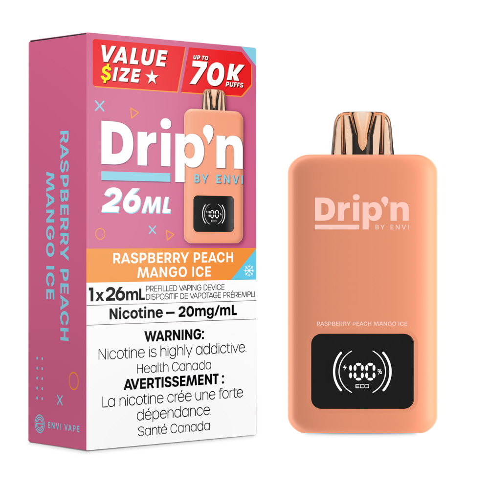 Dripn By Envi 70K Disposable Vape - Raspberry Peach Mango Ice (26mL)