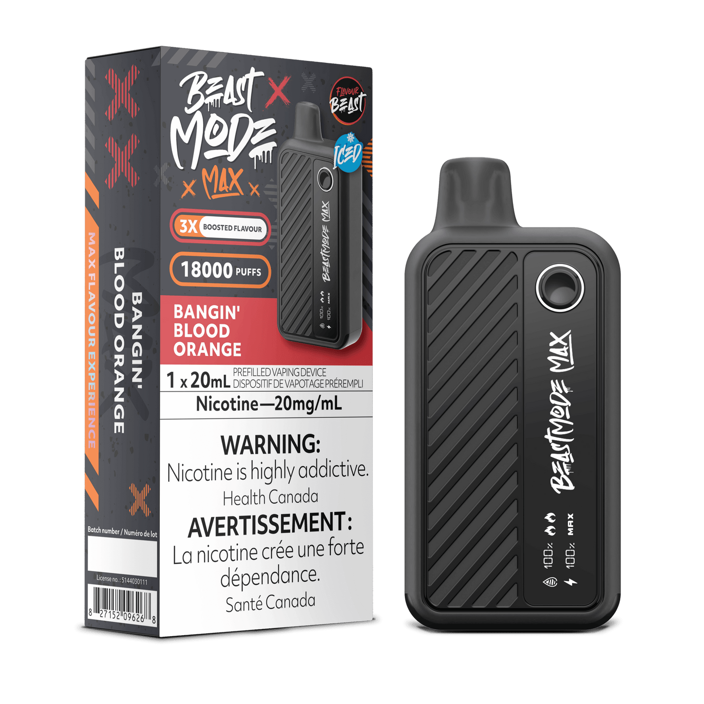 Flavour Beast Beast Mode Max 18K Disposable Vape - Bangin Blood Orange Iced