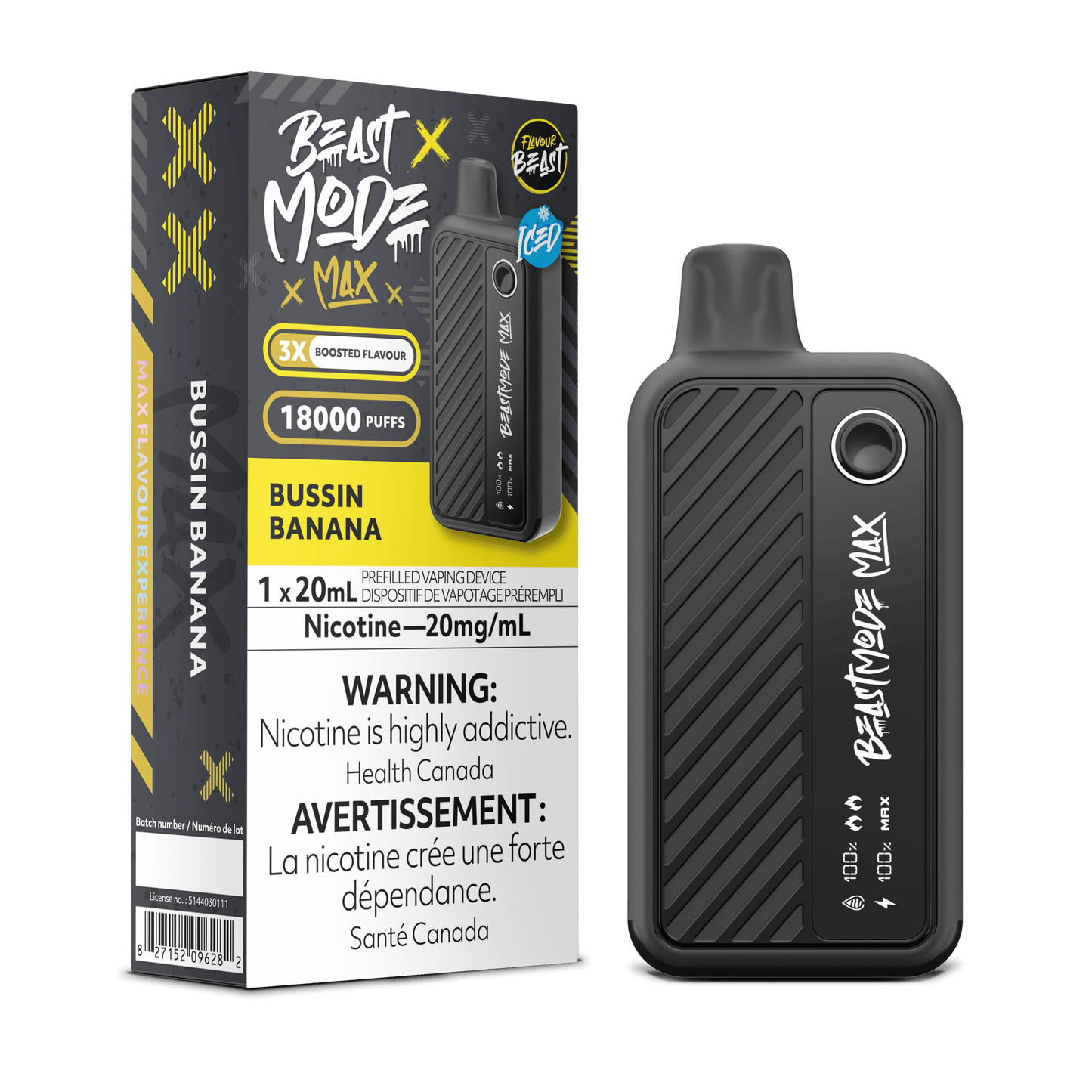 Flavour Beast Beast Mode Max 18K Disposable Vape - Bussin Banana Iced