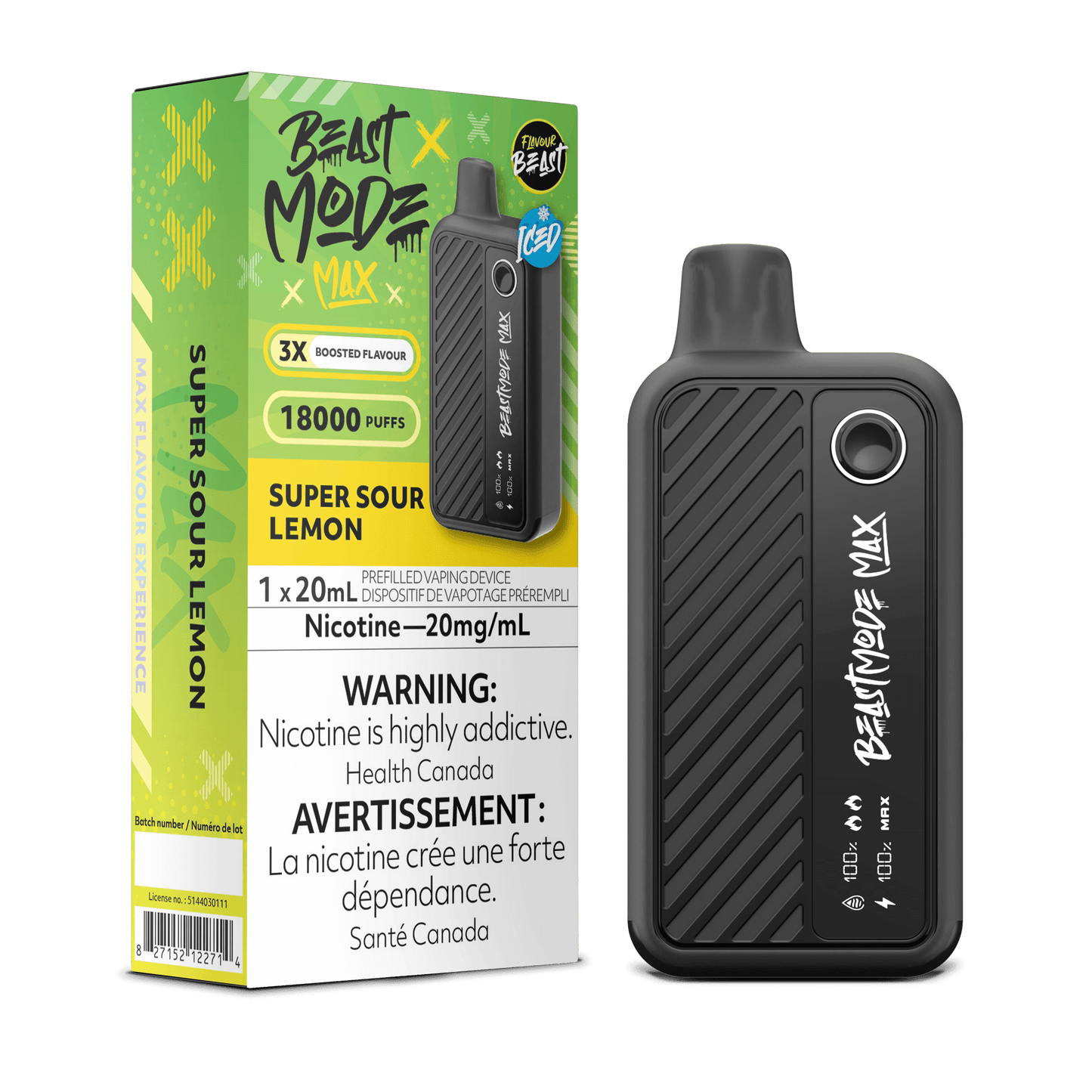 Flavour Beast Beast Mode Max 18K Disposable Vape - Super Sour Lemon