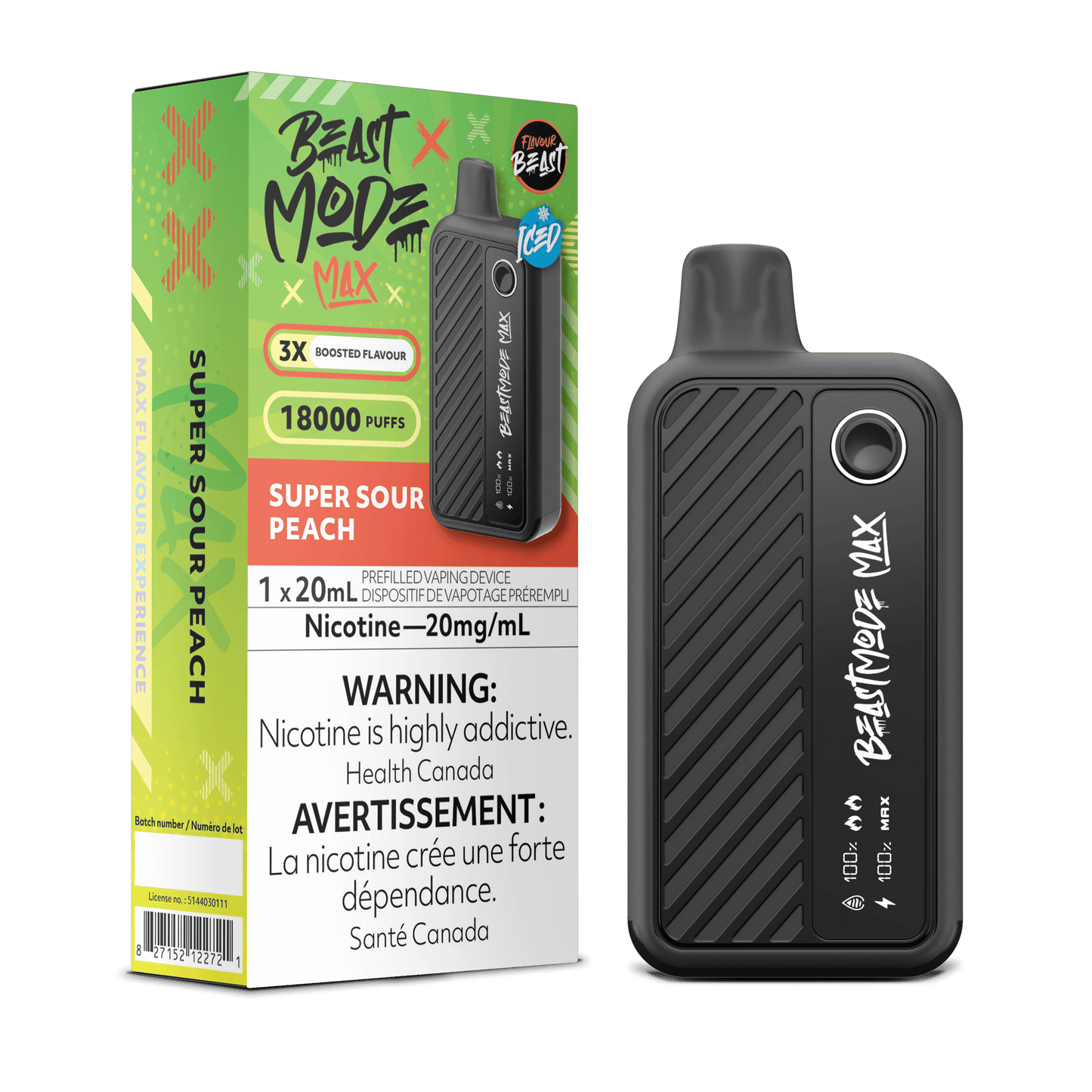 Flavour Beast Beast Mode Max 18K Disposable Vape- Super Sour Peach