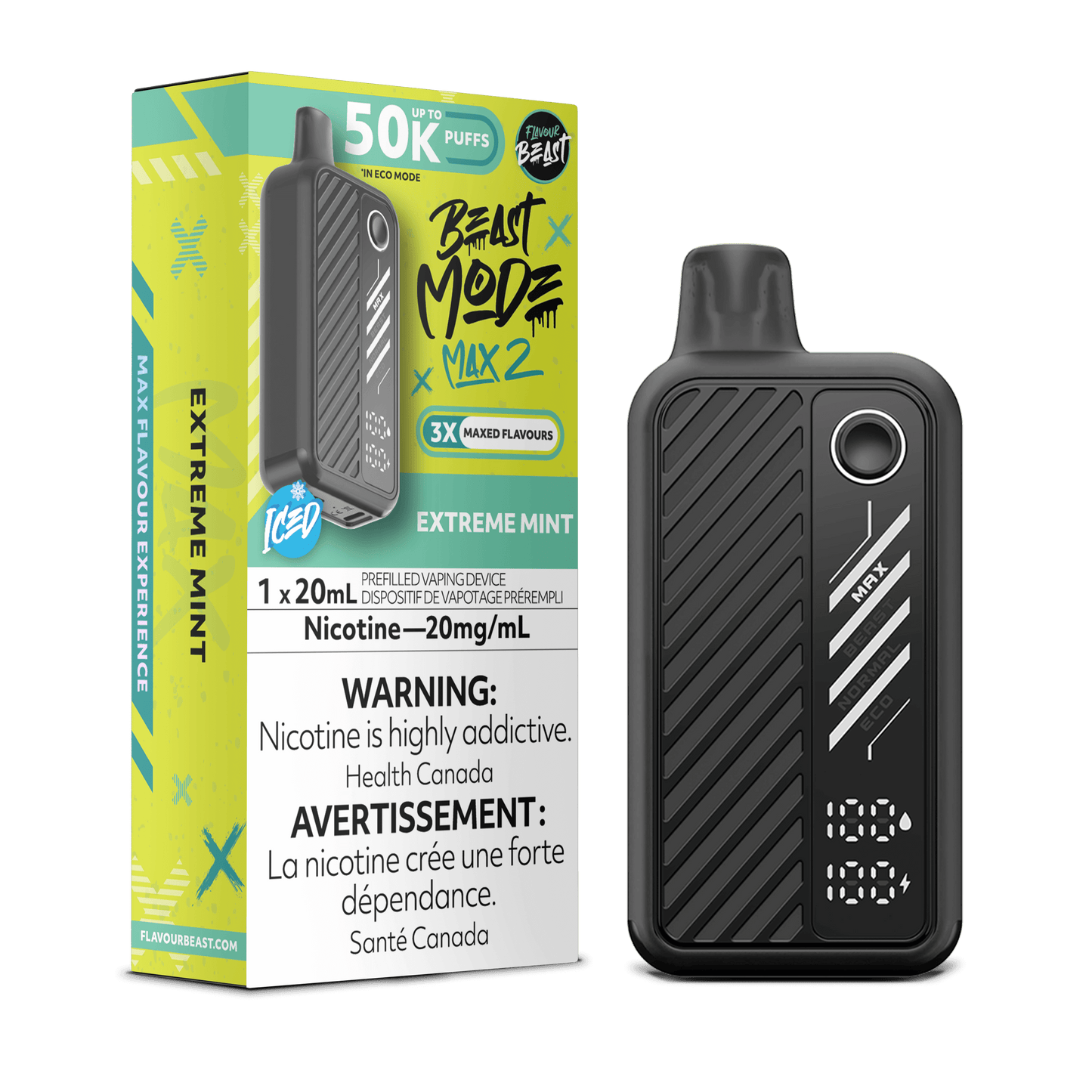 Flavour Beast Beast Mode Max 2 50K Disposable Vape – Extreme Mint