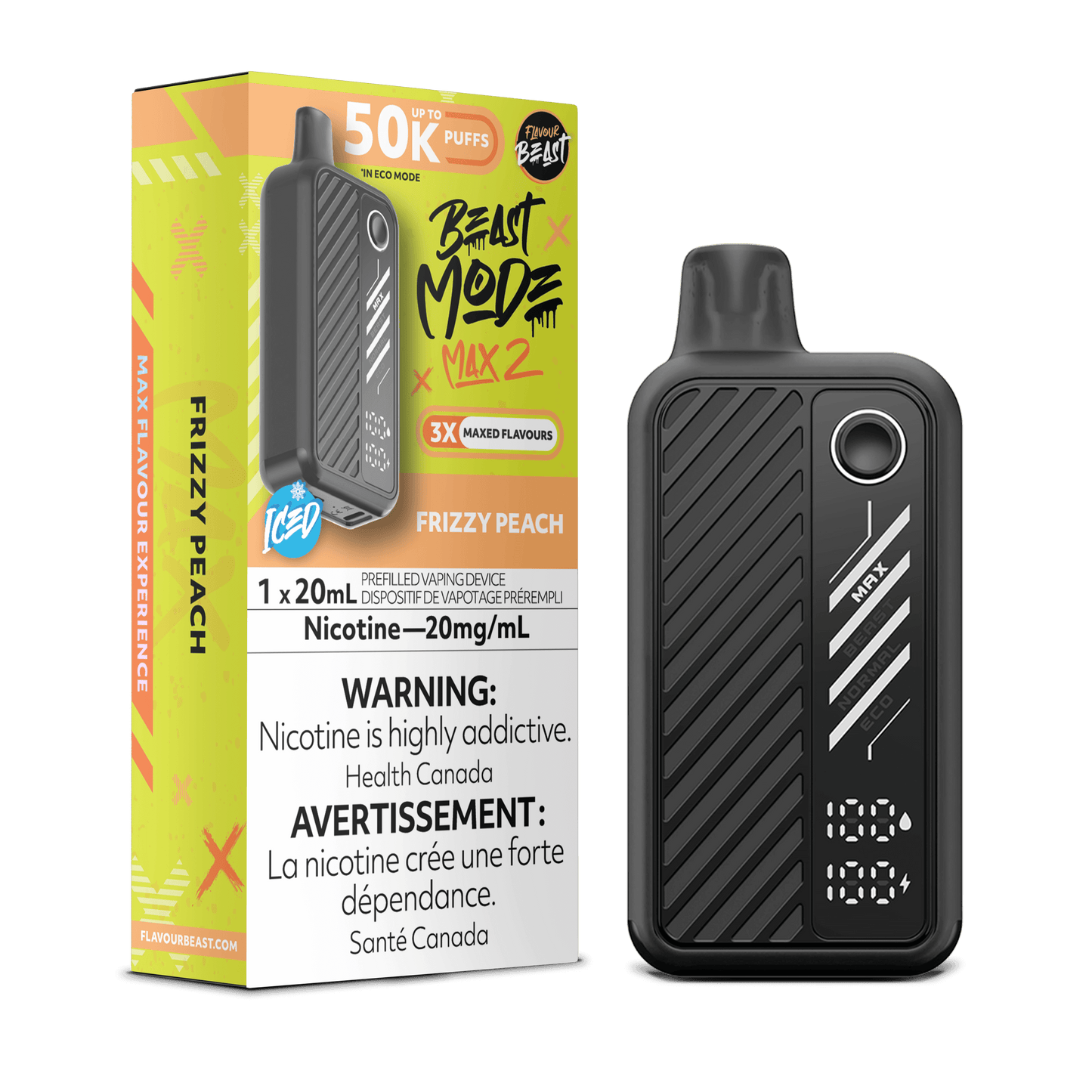 Flavour Beast Beast Mode Max 2 50K Disposable Vape- Frizzy Peach