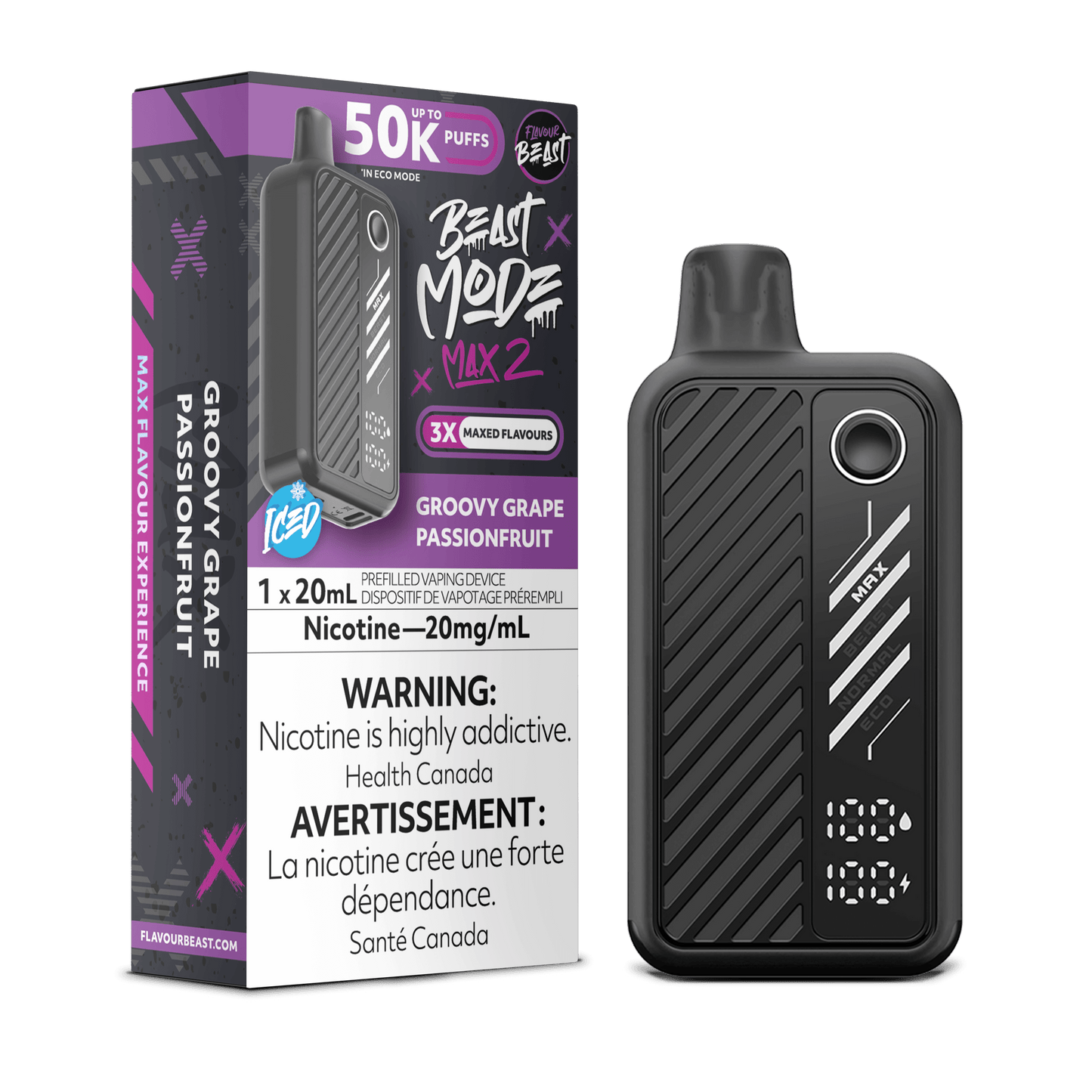 Flavour Beast Beast Mode Max 2 50K Disposable Vape - Groovy Grape Passionfruit