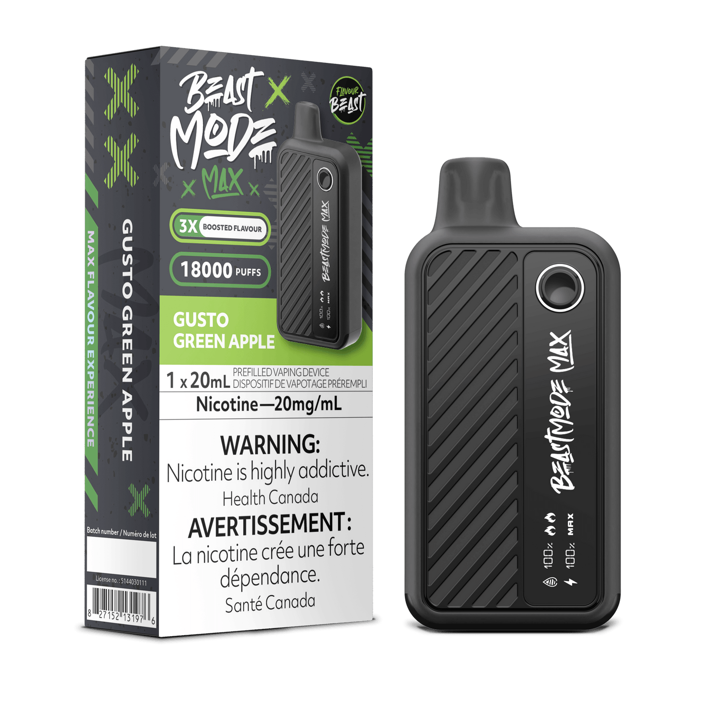 Flavour Beast Beast Mode 18K Disposable Vape - Gusto Green Apple