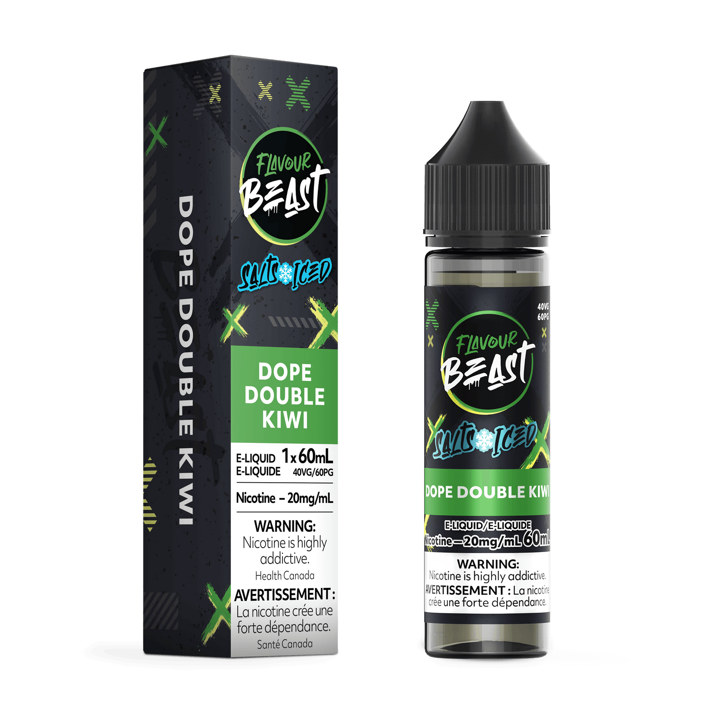 Flavour Beast Salt Nic Vape Juice - Dope Double Kiwi (60ml)