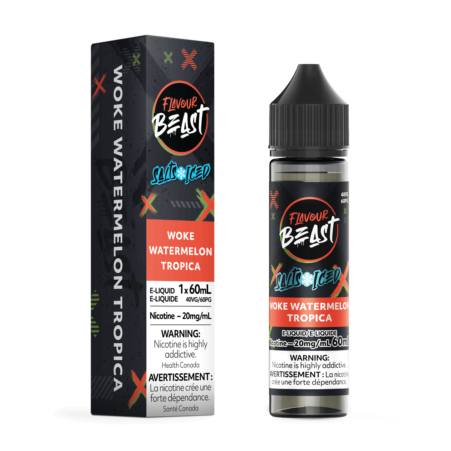 Flavour Beast Salt Nic Vape Juice - Woke Watermelon Tropica (60ml)
