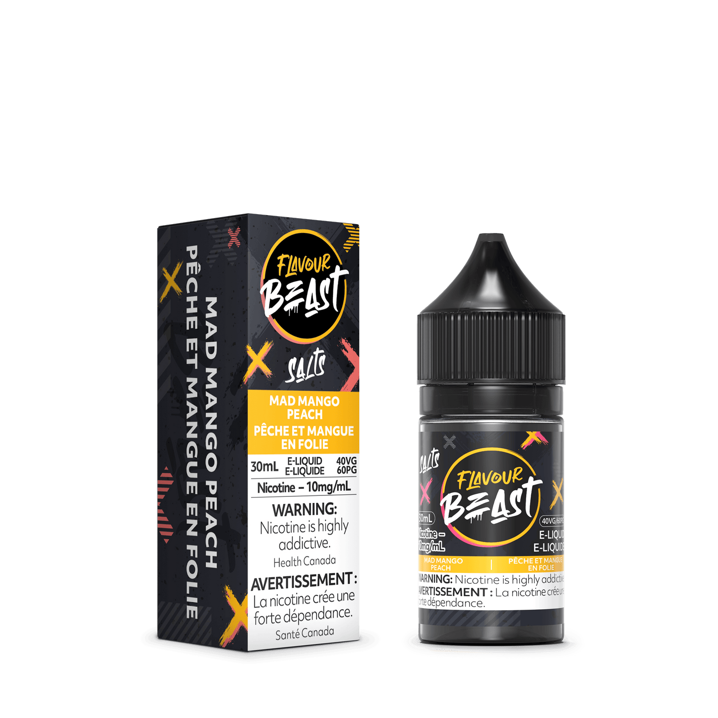 Flavour Beast Salt Nic Vape Juice - Mad Mango Peach (30ml)