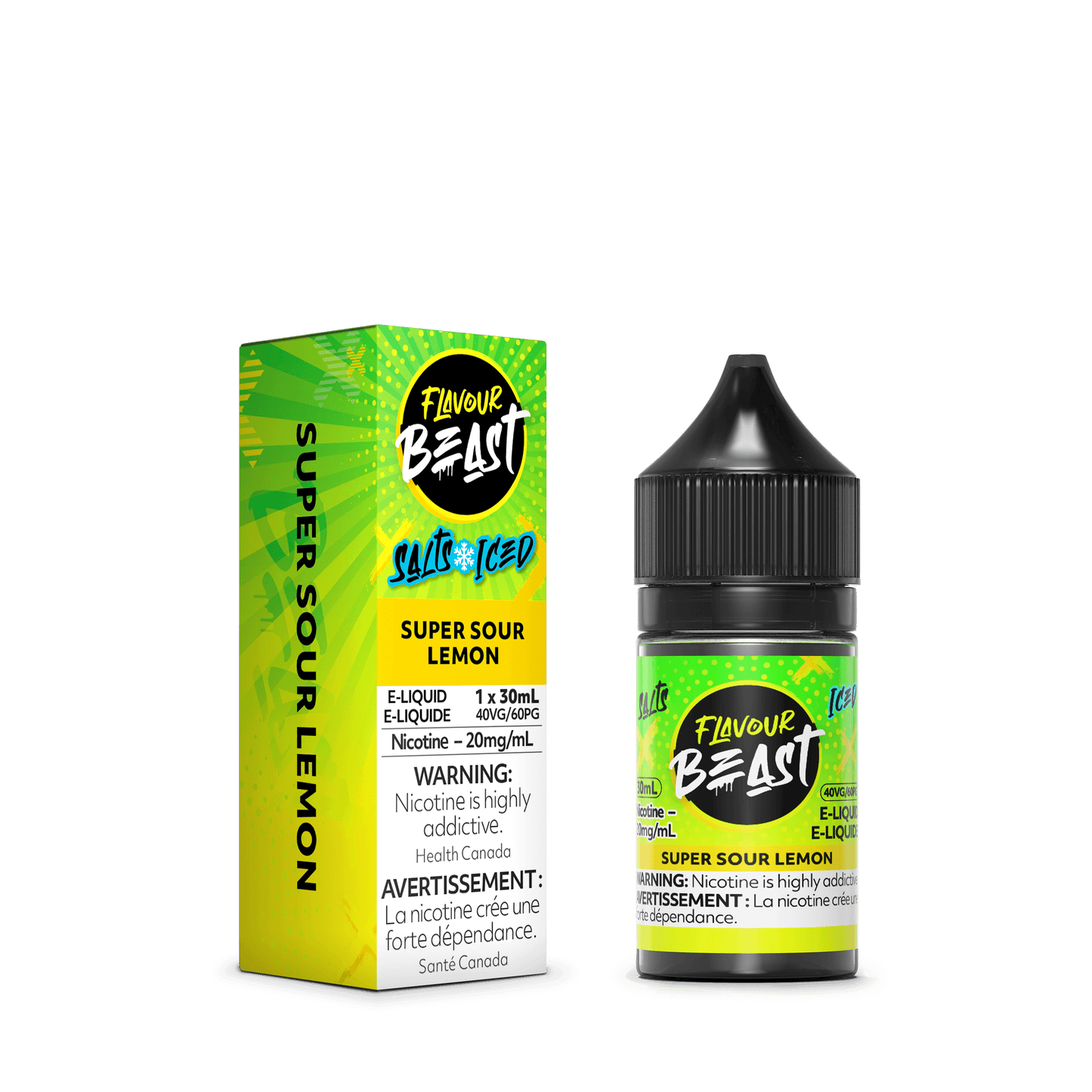 Flavour Beast ICE Salt Nic Vape Juice - Super Sour Lemon (30ml)