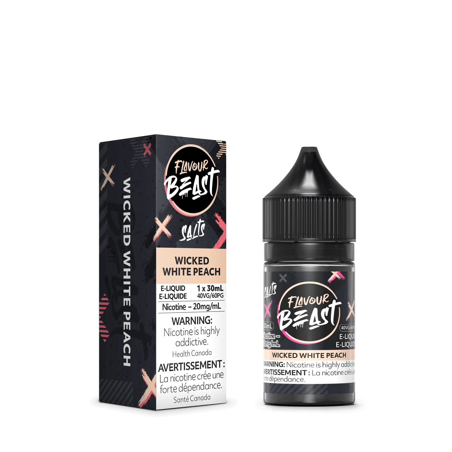 Flavour Beast Salt Nic Vape Juice - Wicked White Peach (30ml)
