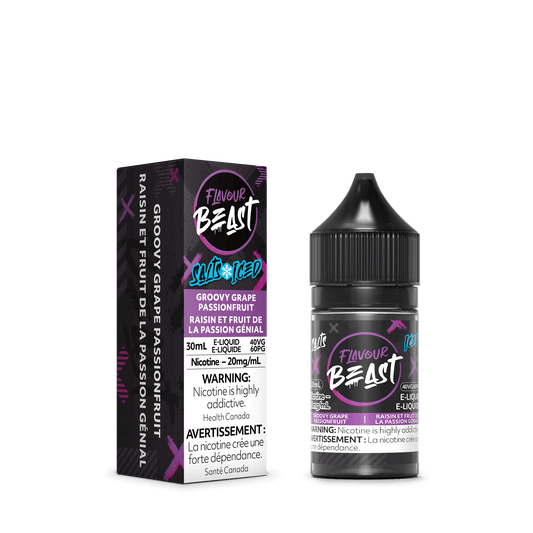 Flavour Beast ICE Salt Nic Vape Juice - Groovy Grape Passionfruit (30ml)