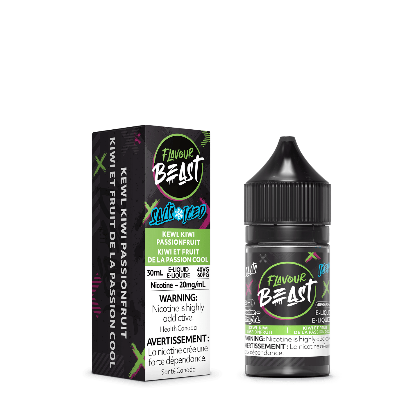 Flavour Beast ICE Salt Nic Vape Juice - Kewl Kiwi Passionfruit (30ml)
