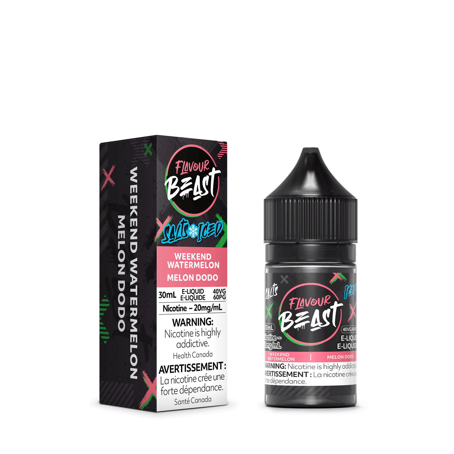 Flavour Beast ICE Salt Nic Vape Juice - Weekend Watermelon (30ml)