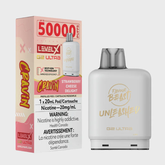 Level X Flavour Beast G2 Ultra 50K Vape Pod - Strawberry Cheese Delight