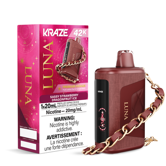 Kraze Luna Disposable Vape (42K Puffs)  - Sassy Strawberry Dragonfruit Ice