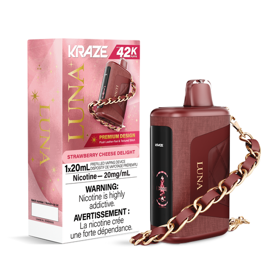 Kraze Luna Disposable Vape (42K Puffs) - Strawberry Cheese Delight
