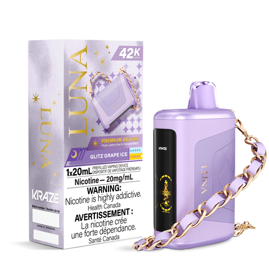 Kraze Luna Disposable Vape (42K Puffs) - Glitz Grape Ice
