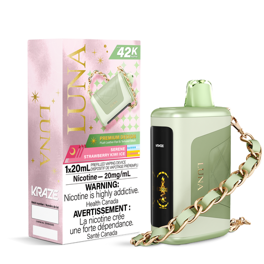 Kraze Luna Disposable Vape (42K Puffs) - Serene Strawberry Kiwi Ice