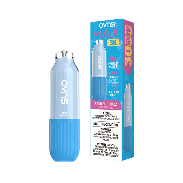 OVNS Max 3k Puffs Disposable Vape - Sour Blue Razz