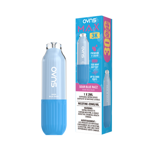 OVNS Max 3k Puffs Disposable Vape - Sour Blue Razz