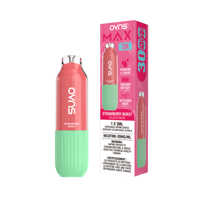 OVNS Max 3k Puffs Disposable Vape - Strawberry Brust