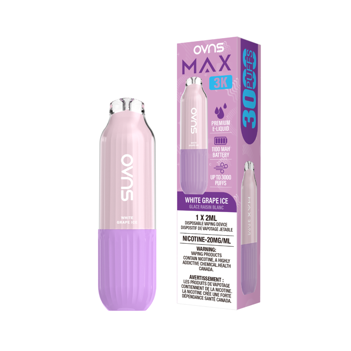 OVNS Max 3k Puffs Disposable Vape - White Grape Ice