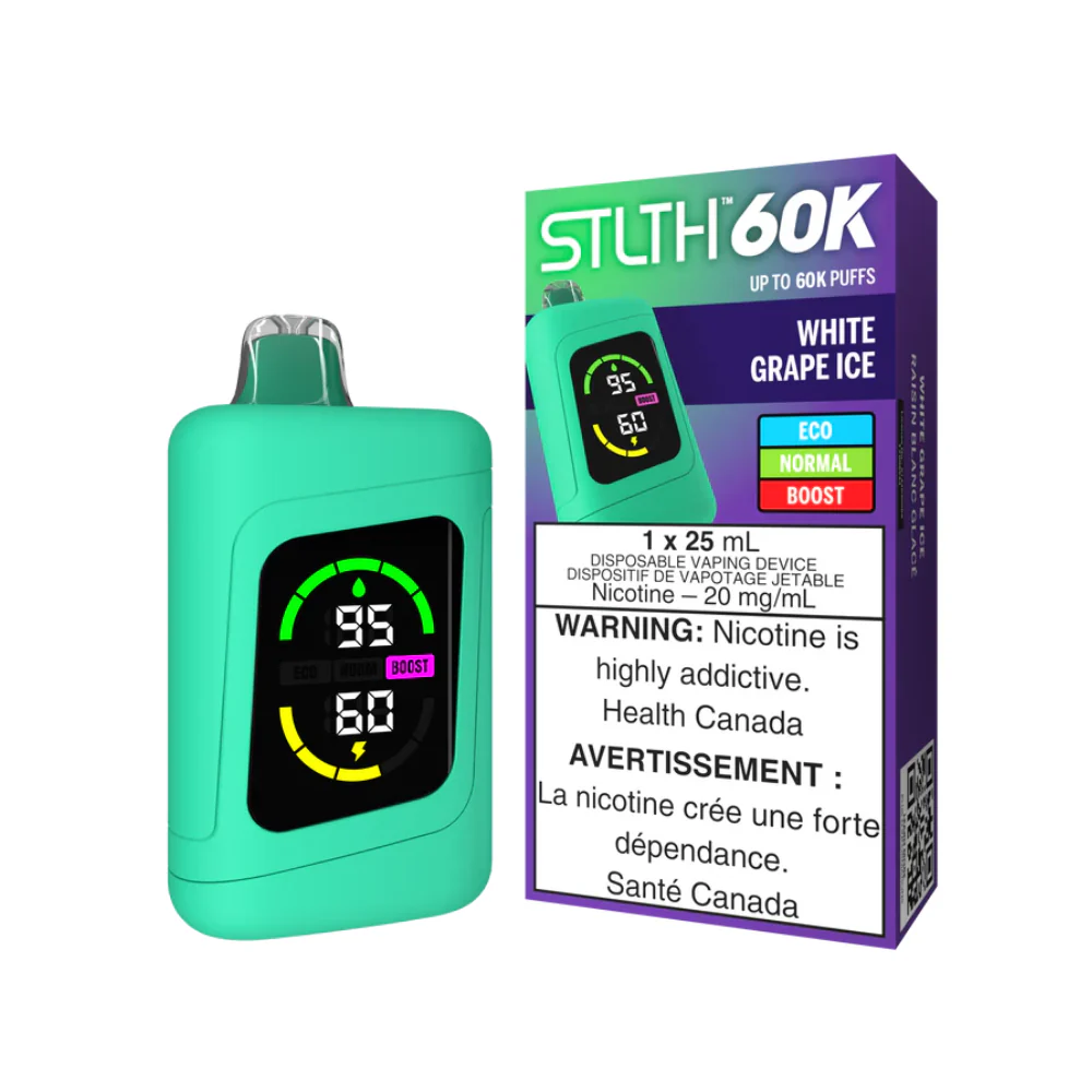 STLTH 60K Disposable Vape (25mL) - White Grape Ice