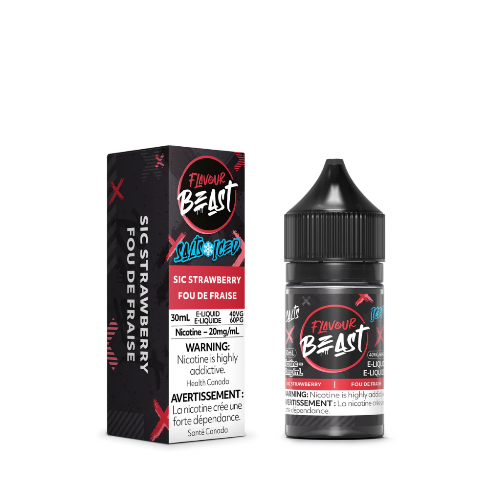 Flavour Beast ICE Salt Nic Vape Juice - Sic Strawberry (30ml)
