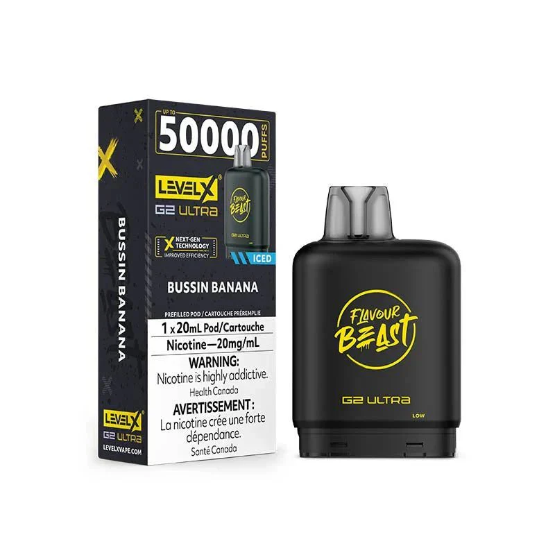 Level X Flavour Beast G2 Ultra 50K Vape Pod - Bussin Banana