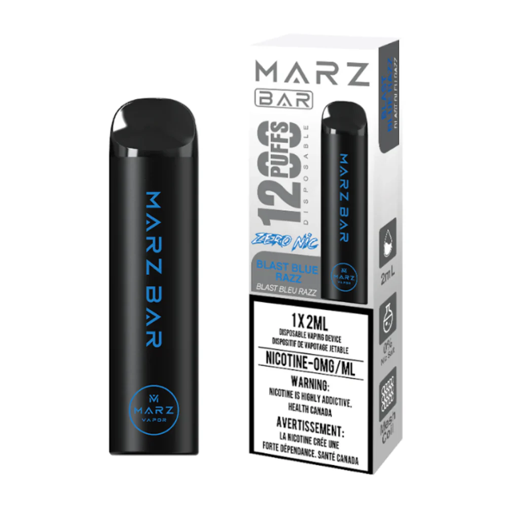 Marz Bar 1200 (Nicotine-Free) Disposable Vape - Blast Blue Razz